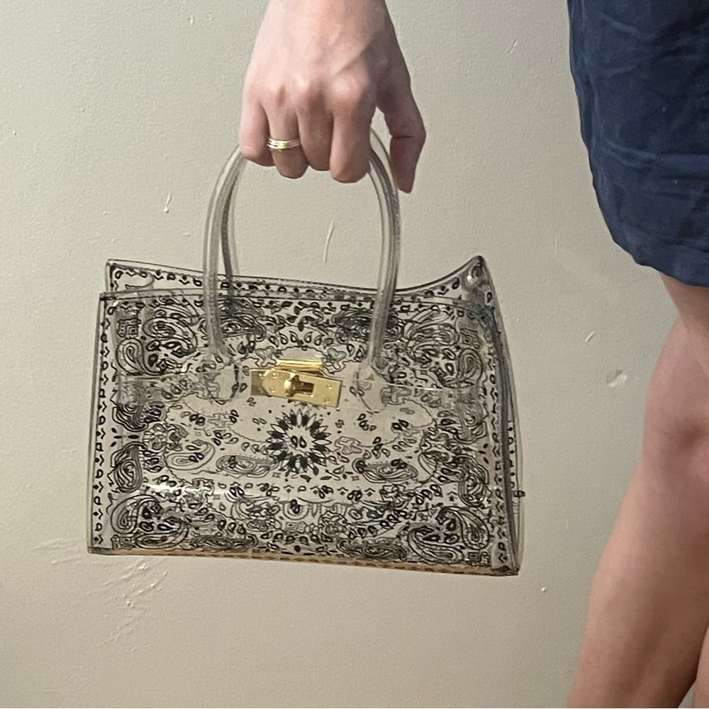 Chic Transparent Patterned Satchel - image 1